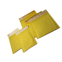 Gepolsterter Kraftbeutel mit kundenspezifischer Umschlagtasche, braune gelbe Kraftblasenwerbung